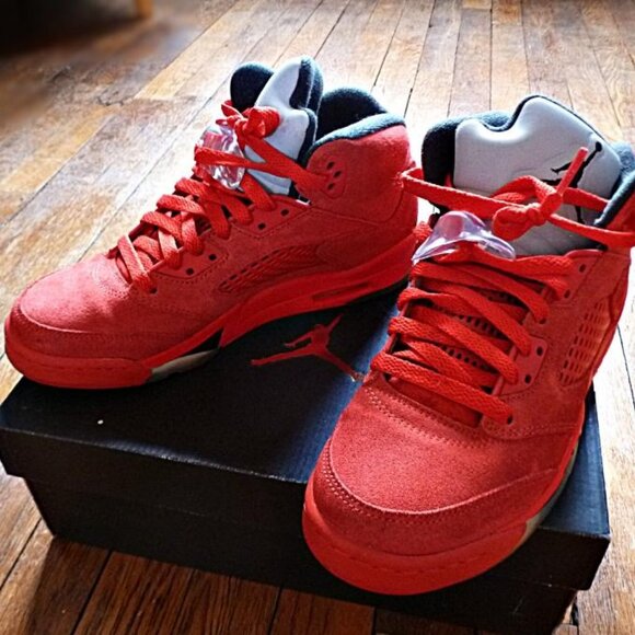 Air Jordan 5 Retro BG Red Suede, Size US M6(Y), W7.5 - Picture 2 of 16
